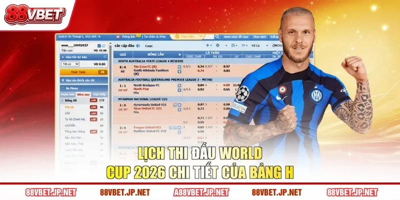 Lịch thi đấu World Cup 2026 chi tiết của bảng H